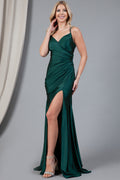 Satin Mermaid Double Spaghetti Straps Long Evening & Bridesmaid Dress AC391