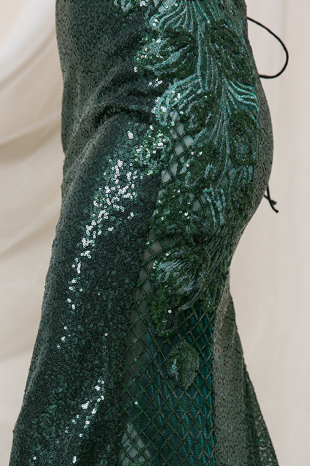 Embroidered Sequins Halter Open Criss Cross Back Long Prom Dress AC5043