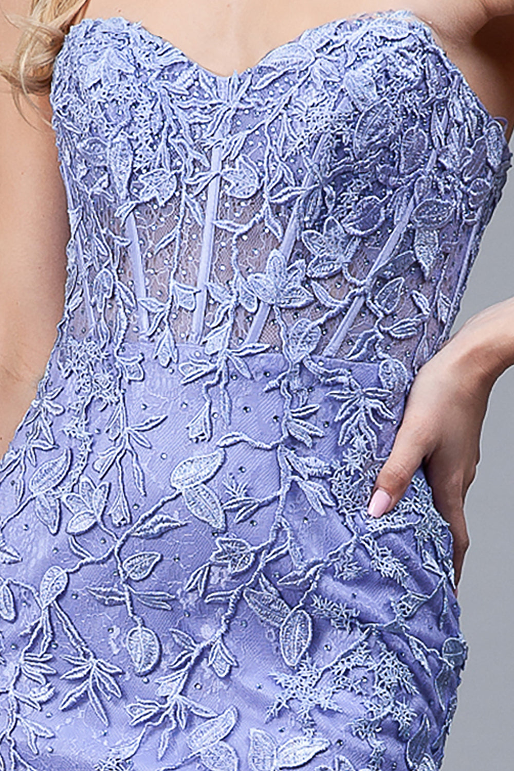 Mermaid Strapless Embroidered Lace Long Prom Dress AC7024