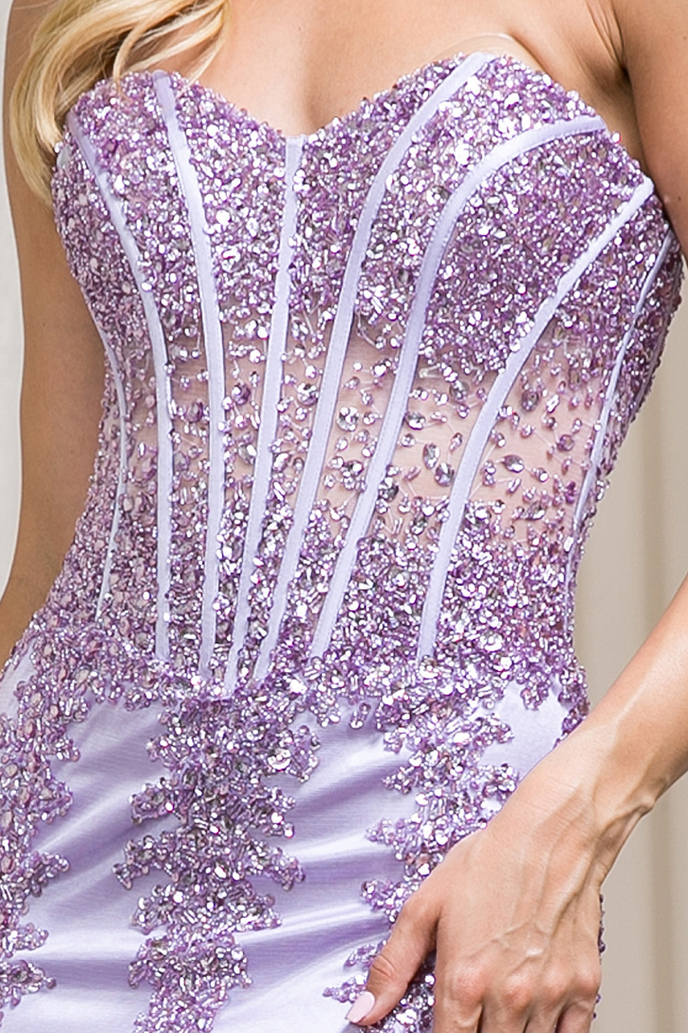 Strapless Sweetheart Embroidered Bodice Mermaid Long Wedding & Evening Dress AC774