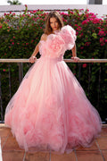 Pleated Sweetheart Detachable Shoulder Shawl Long Prom Dress ACSU079