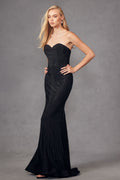 Rhinestone Embellished Jersey Sweetheart Long Prom Dress JTJT2472R