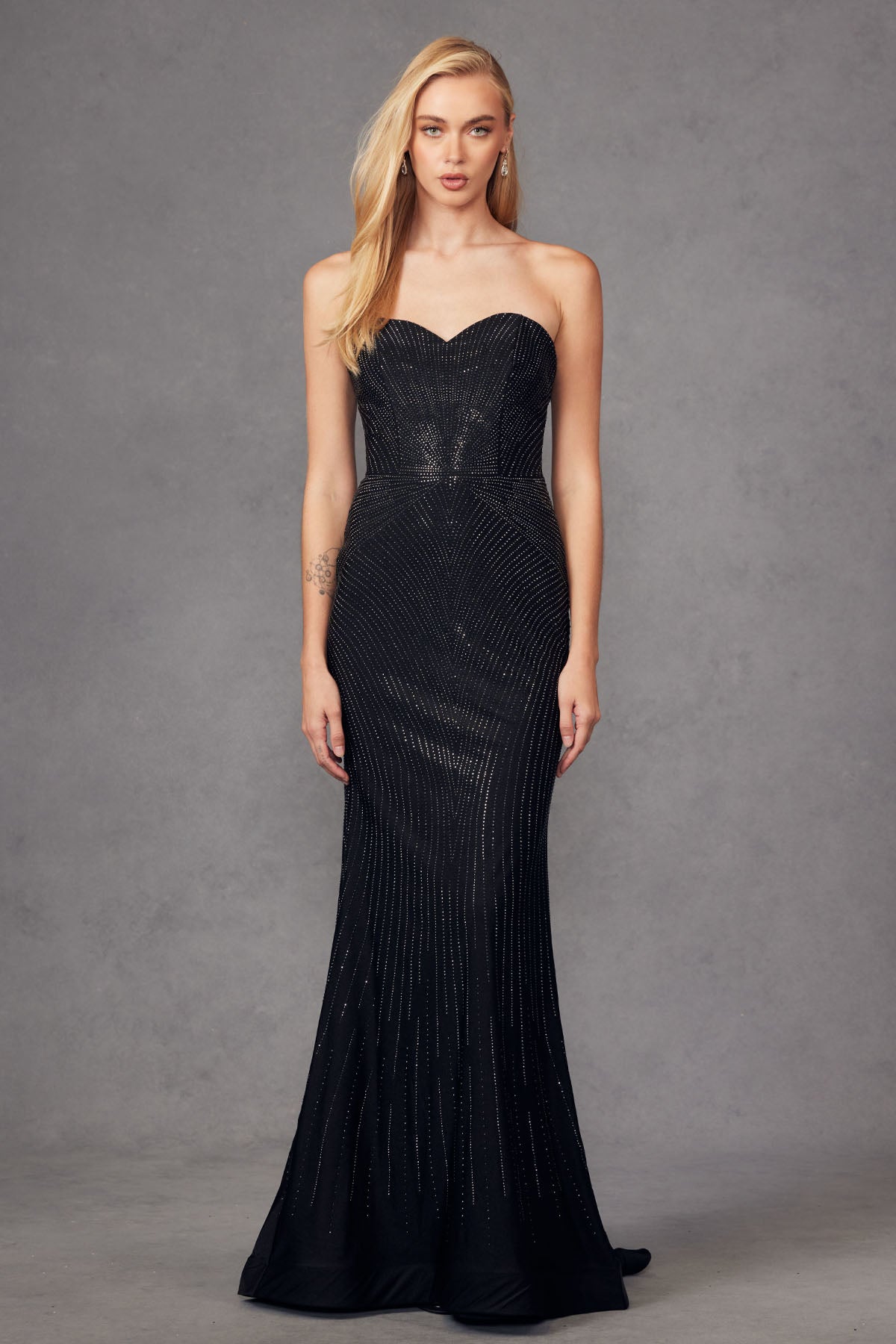 Rhinestone Embellished Jersey Sweetheart Long Prom Dress JTJT2472R