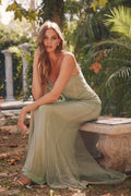 Rhinestone Net Mesh Fitted Corset Long Prom Dress JTJT2470S