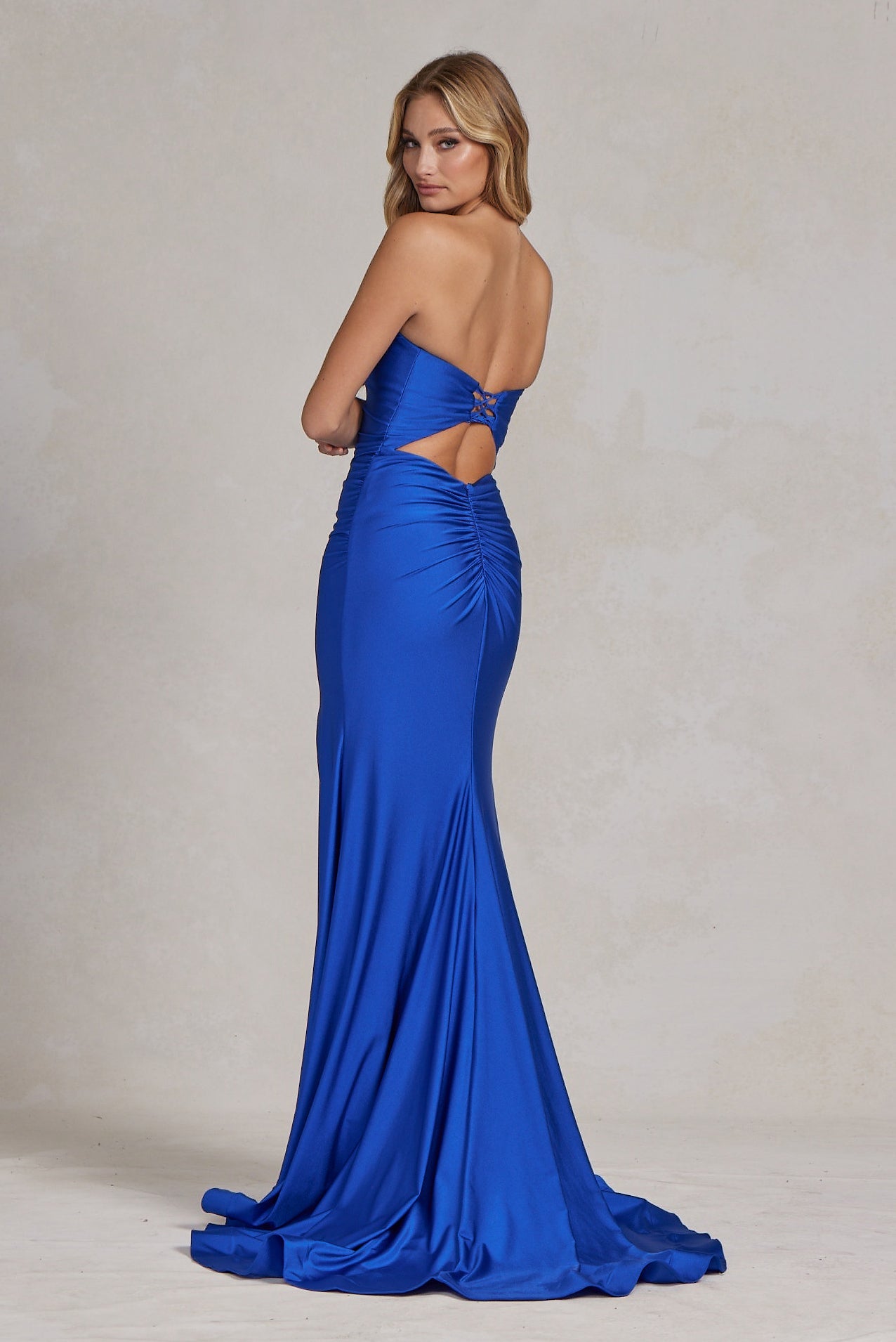 Side Slit Strapless Memraid Sweetheart Long Evening Dress NXT1139