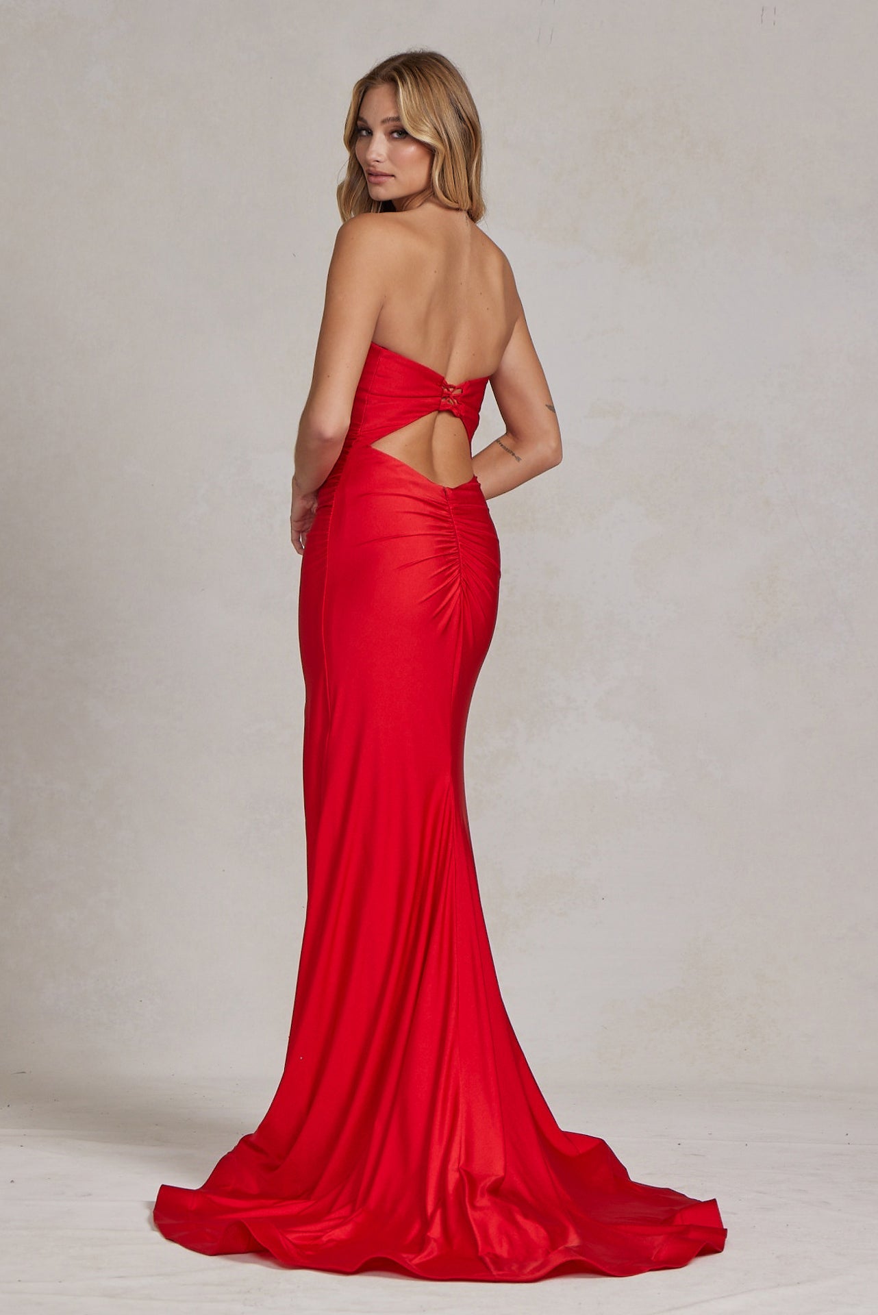 Side Slit Strapless Memraid Sweetheart Long Evening Dress NXT1139