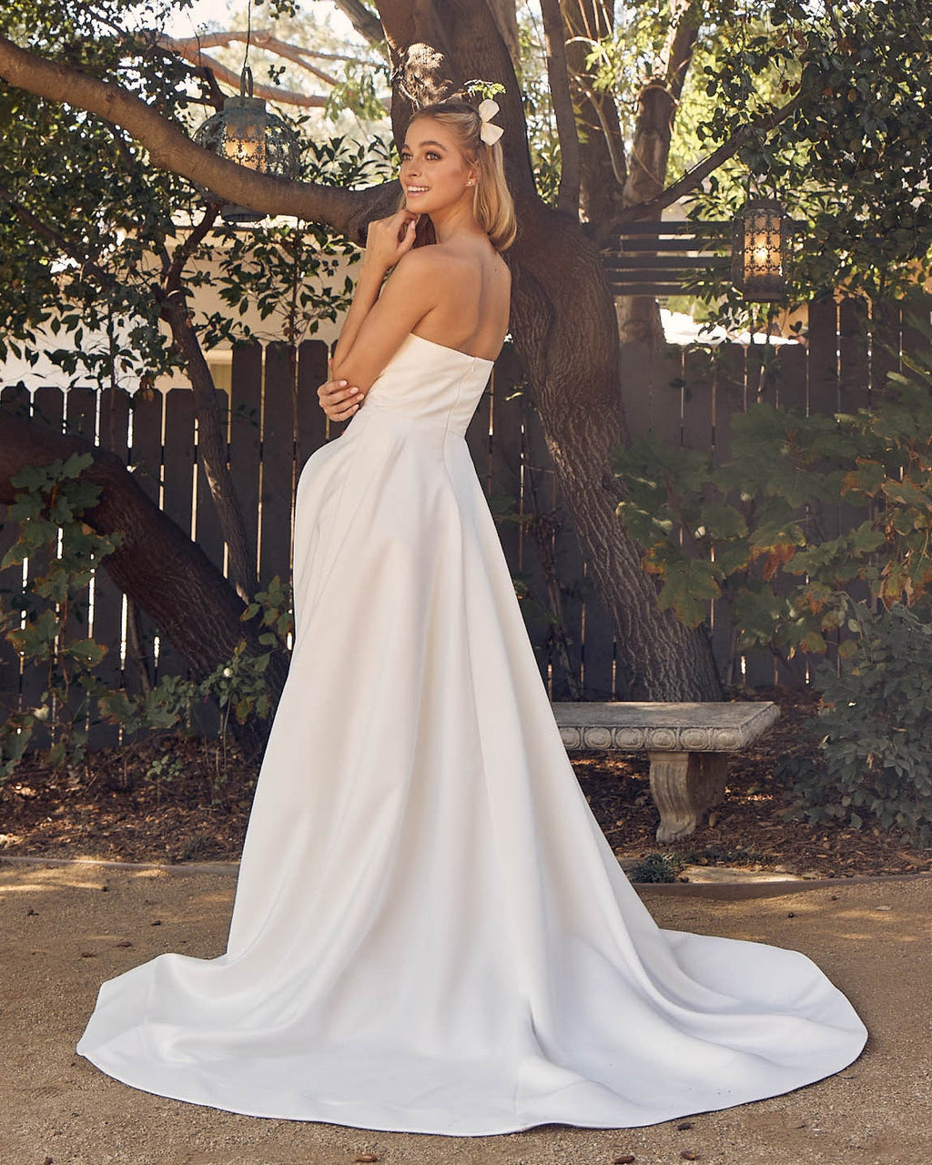 Strapless Side Slit A-Line Sweetheart Long Wedding Dress NXJW938