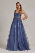 A-Line Embroidered Bodice Sweetheart Open Back Long Prom Dress NXT1082 - PrimePick