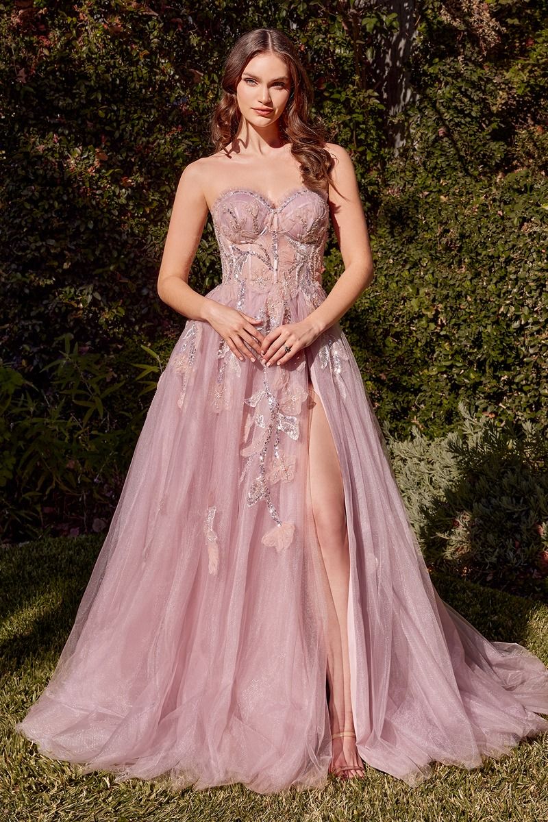 STRAPLESS BLUE BALL GOWN CDA1294