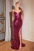 PAILLETTE FITTED GOWN CDB1141