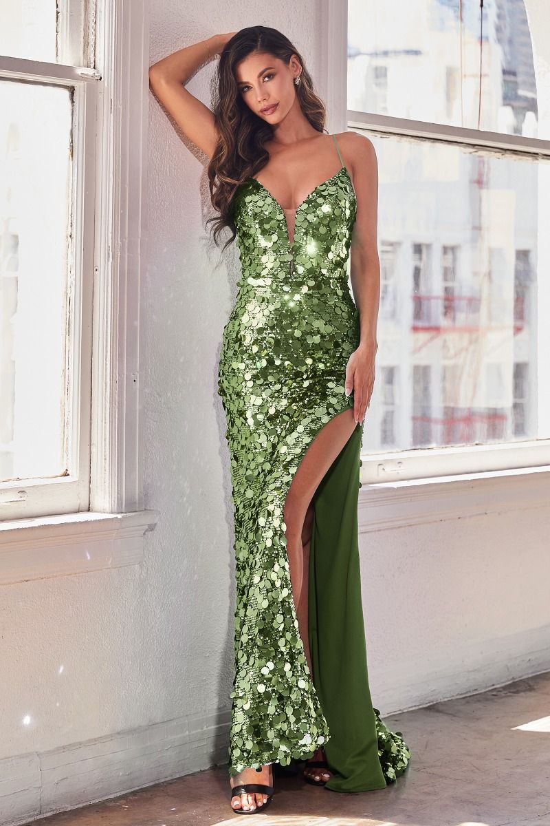 PAILLETTE FITTED GOWN CDB1141