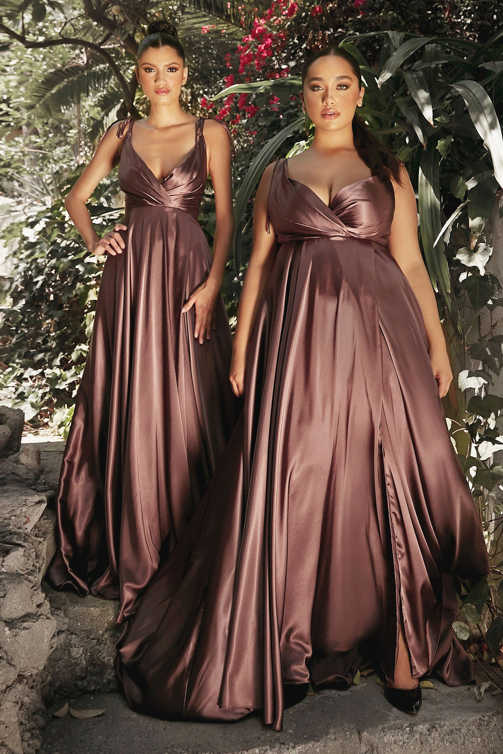 FLOWY SATIN A-LINE GOWN  CDBD105