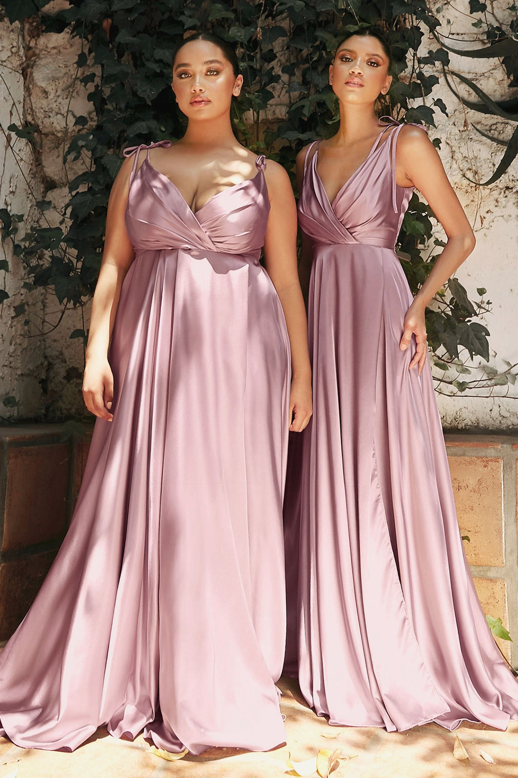 FLOWY SATIN A-LINE GOWN  CDBD105