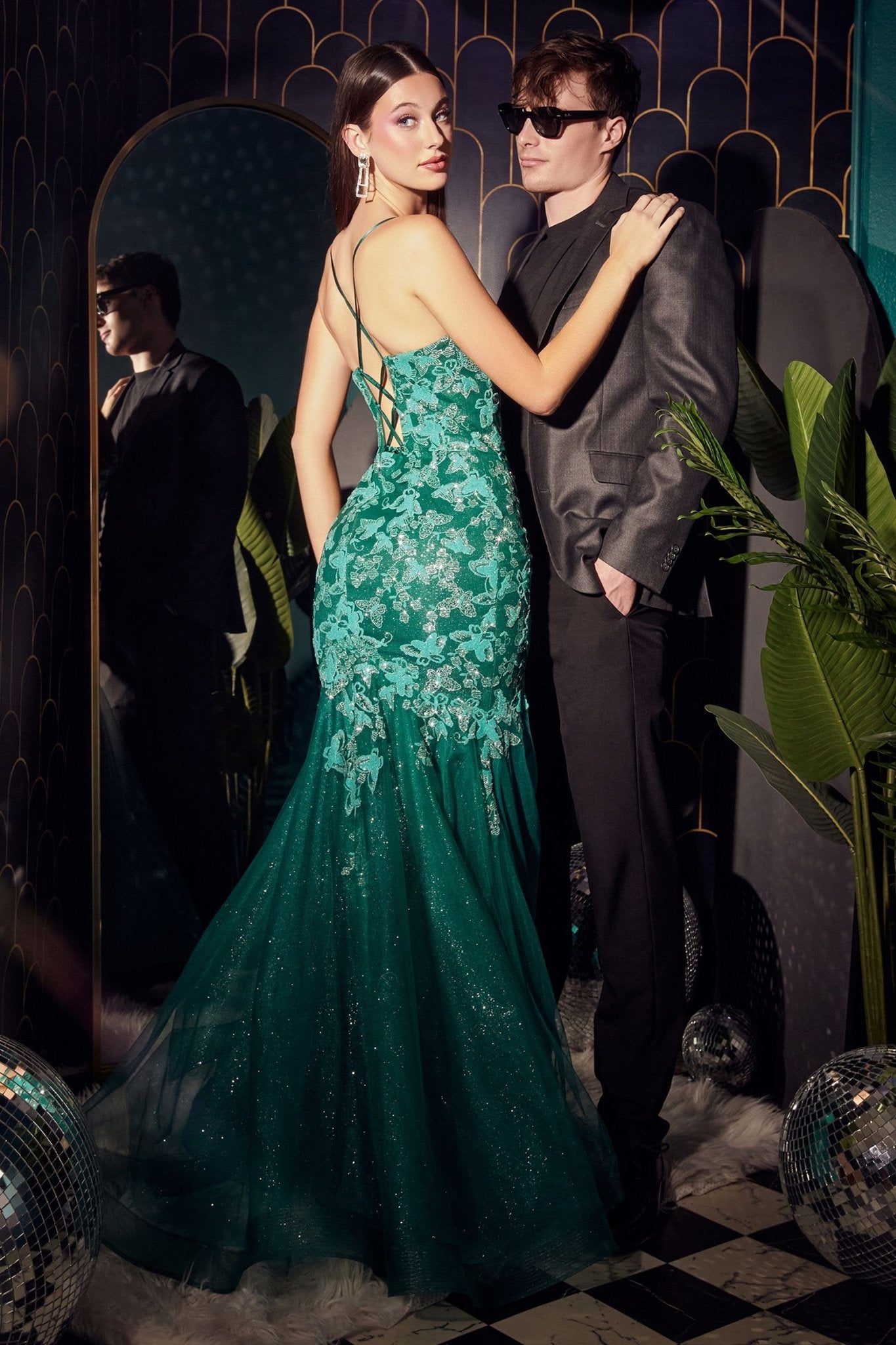 BUTTERFLY PRINT MERMAID GOWN CDCB112 - PrimePick