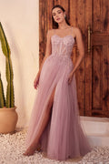 LACE & LAYERED TULLE A-LINE GOWN CDC150