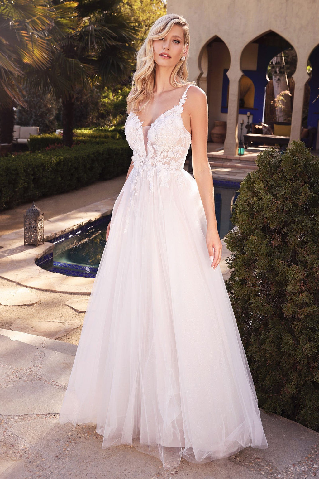 LAYERED A-LINE TULLE BRIDAL GOWN CDCB072W