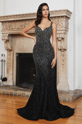 Red |  Royal Blue |  Black Sequin Sweetheart Mermaid Gown CDCB119