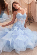 ROSE LACE APPLIQUE MERMAID DRESS CDCC8915