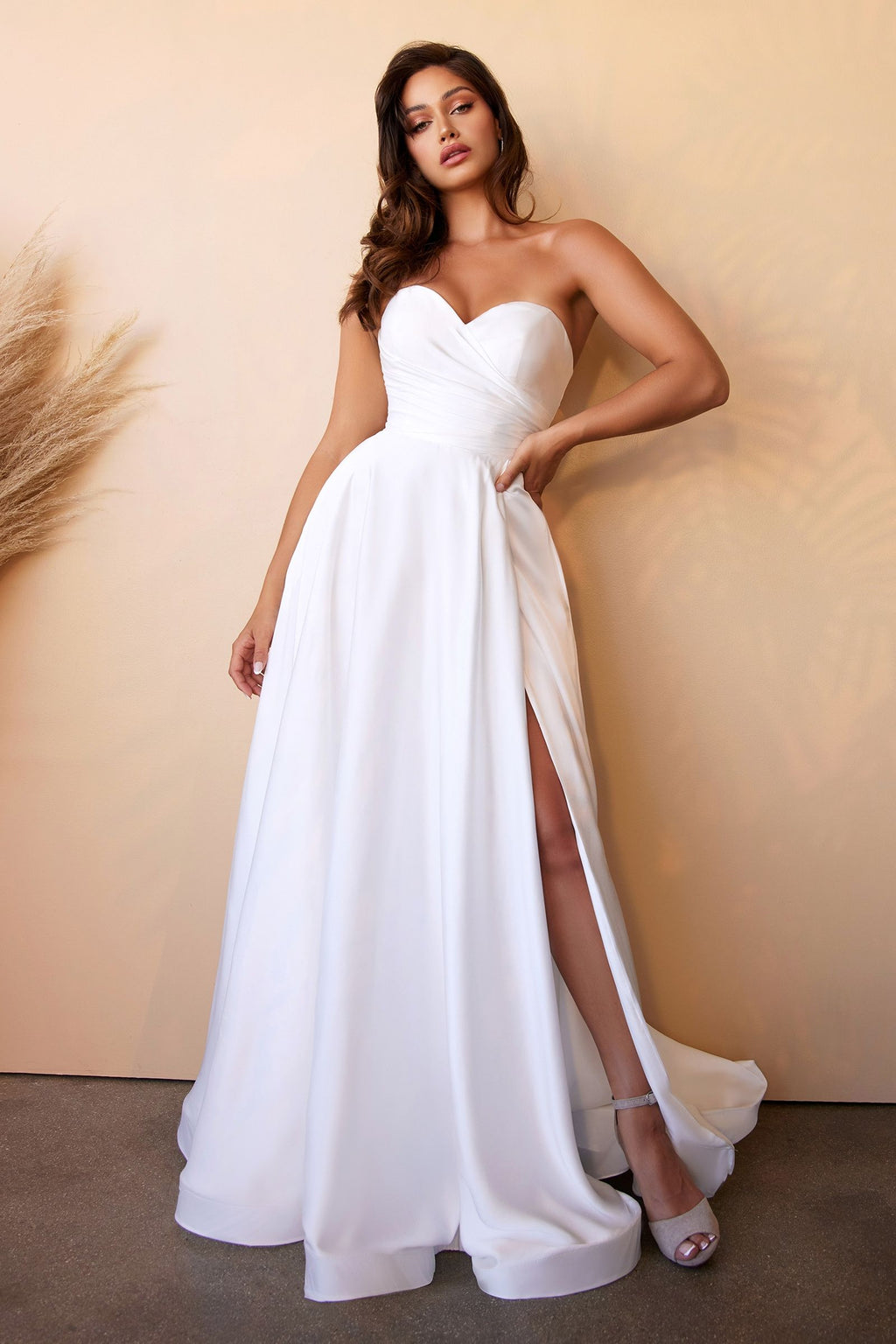 SATIN STRAPLESS BRIDAL BALL GOWN CDCD0166W