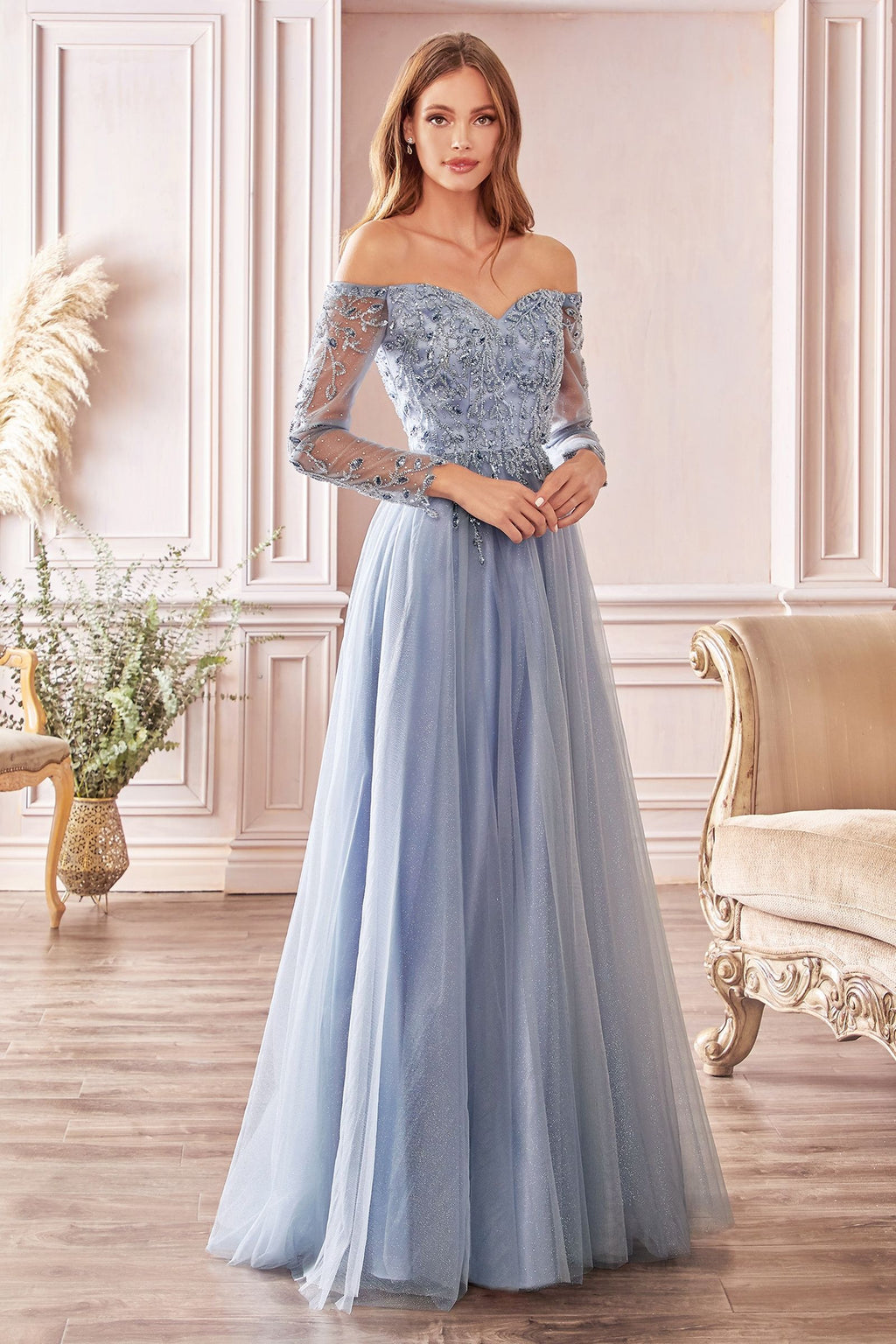 Off-shoulder A-line dress CDCD0172