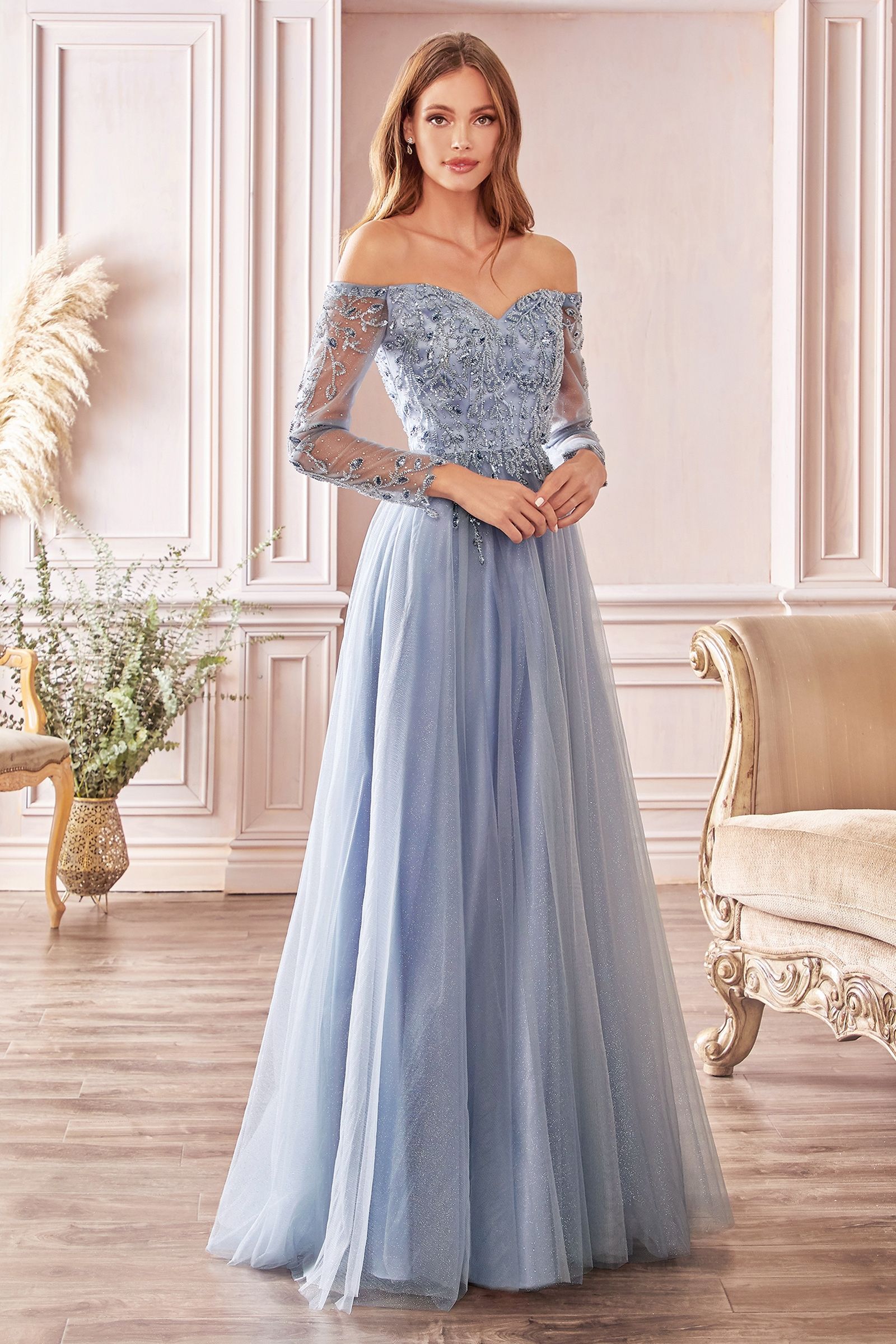 Off-shoulder A-line dress CDCD0172