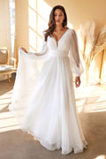 CHIFFON LONG SLEEVE BRIDAL GOWN CDCD0192W