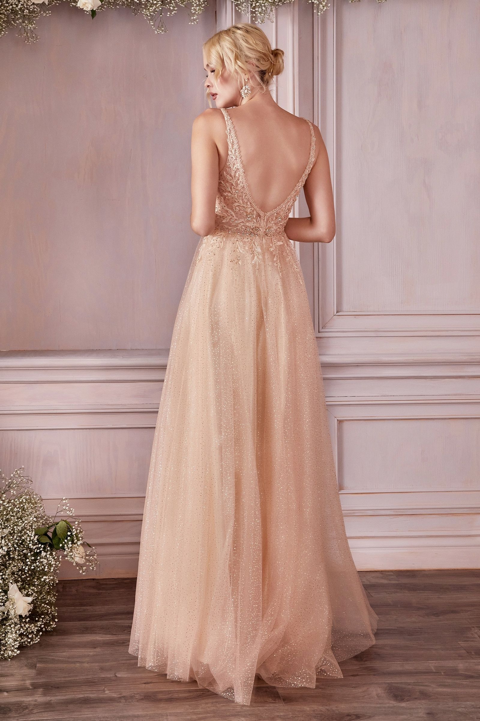 LAYERED TULLE A-LINE GOWN CDCD0196