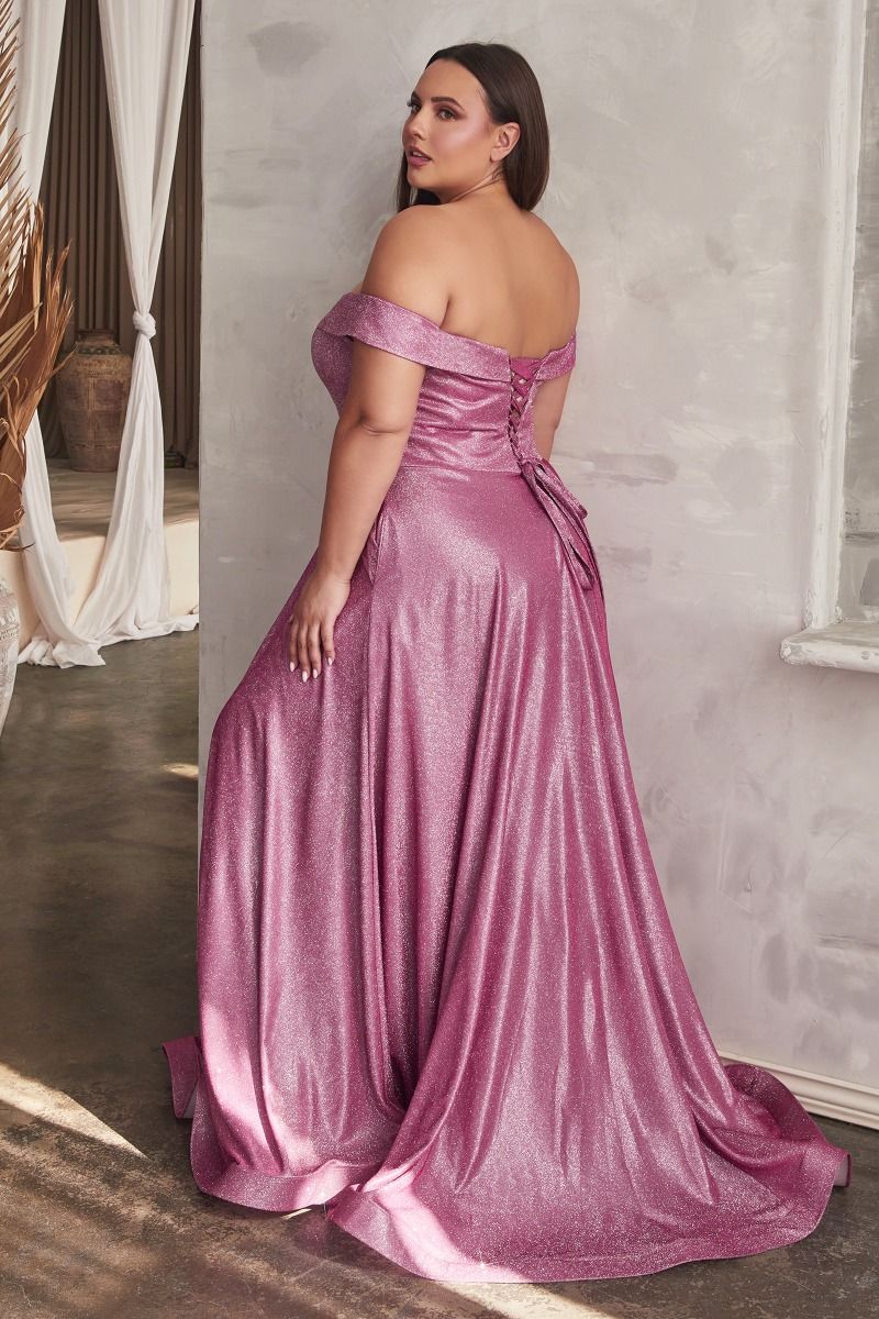 Metallic ball gown, off the shoulder CDCD210C