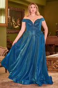Metallic ball gown, off the shoulder CDCD210C