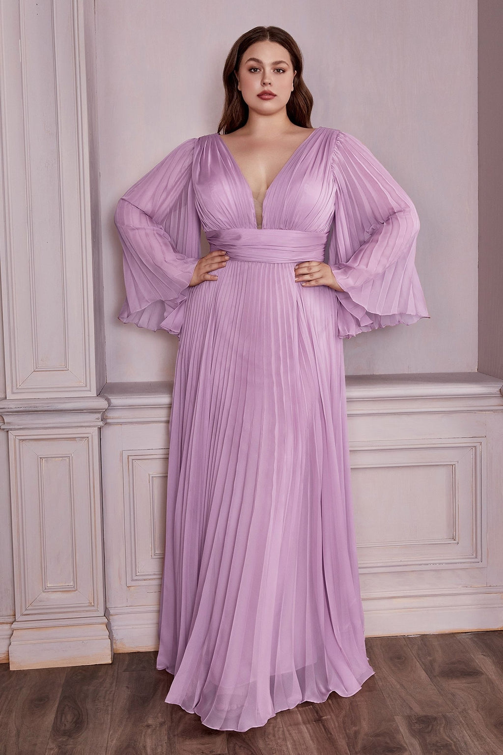 Chiffon Gown, Long Sleeve CDCD242C