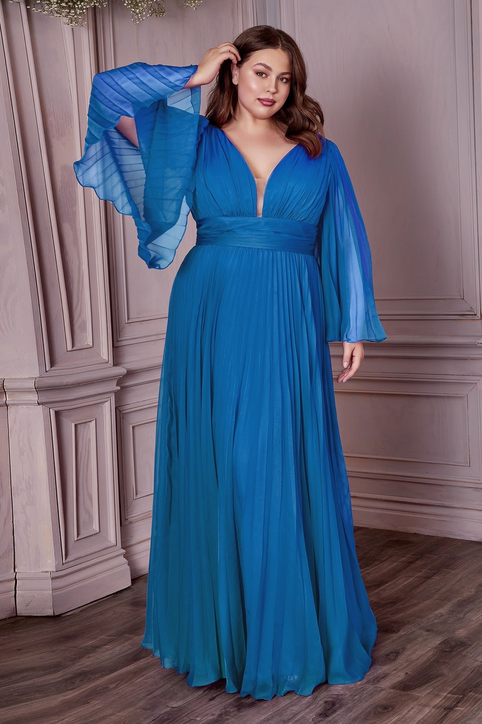 Chiffon Gown, Long Sleeve CDCD242C