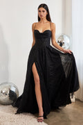 Glitter Ball Gown w/ Lace-Up Corset CDCD252