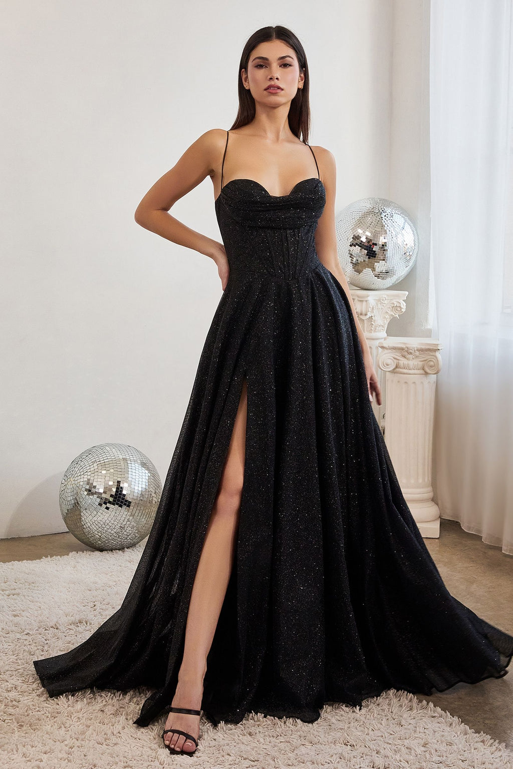 Glitter Ball Gown w/ Lace-Up Corset CDCD252