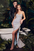 STRAPLESS SEQUIN ENCRUSTED GOWN CDCD278