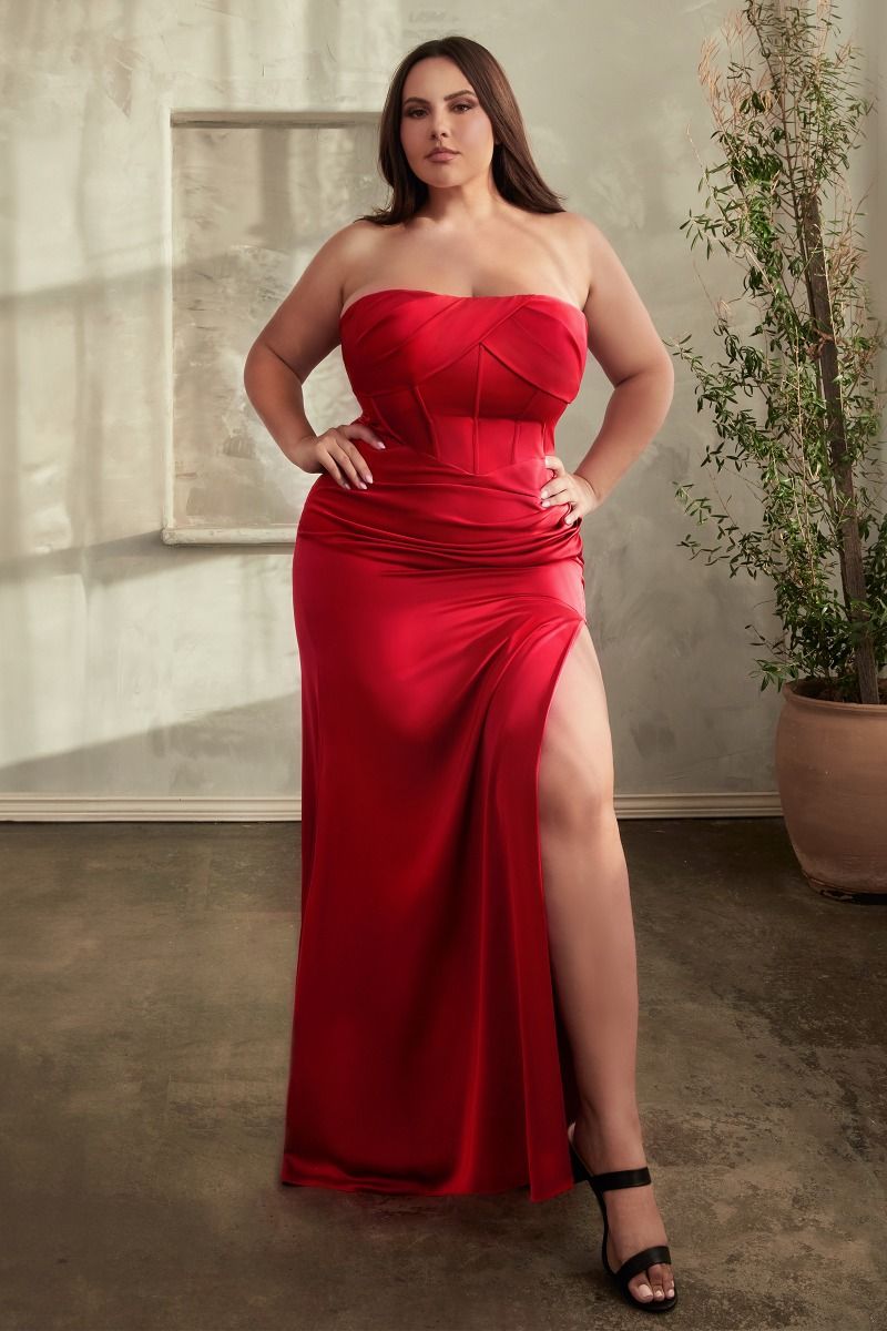 SOFT SATIN STRAPLESS DRESS CDCD326C