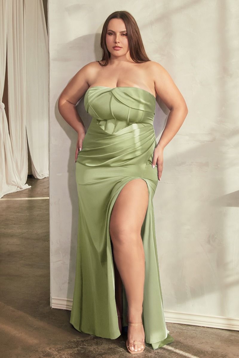 SOFT SATIN STRAPLESS DRESS CDCD326C