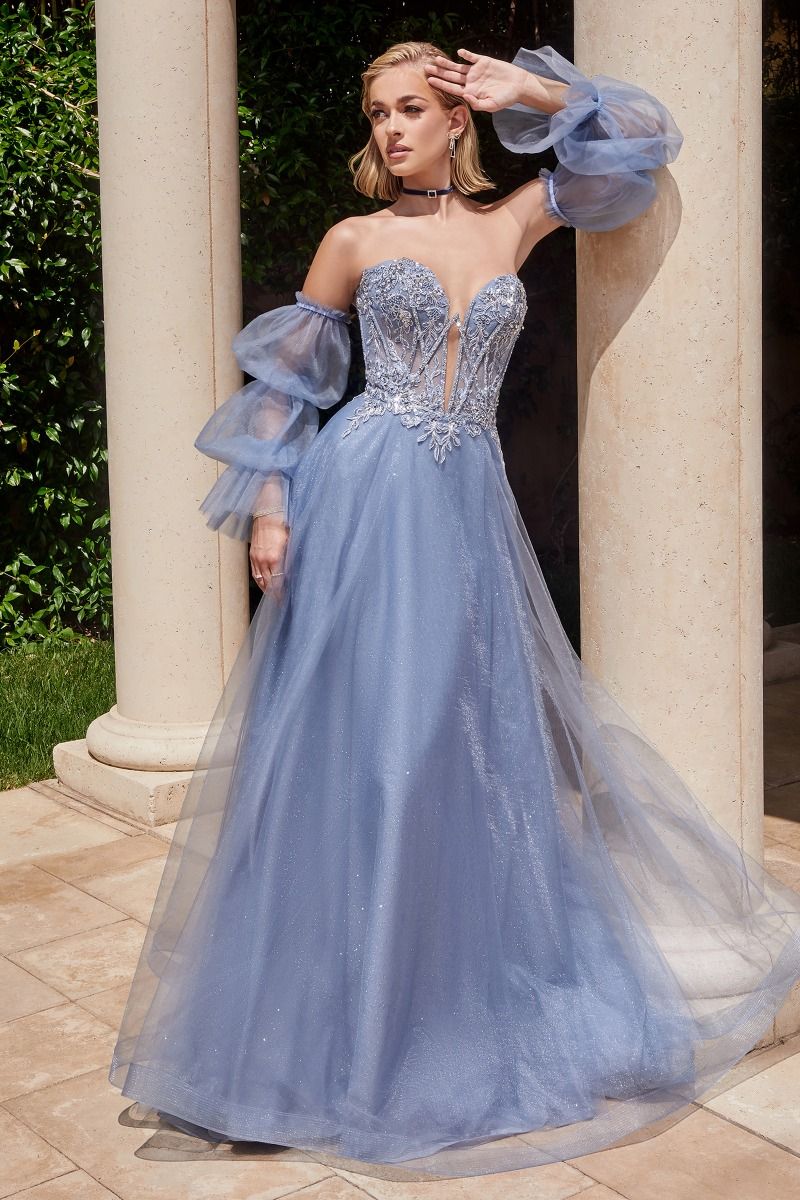 STRAPLESS BALL GOWN WITH REMOVABLE SLEEVES CDCD830