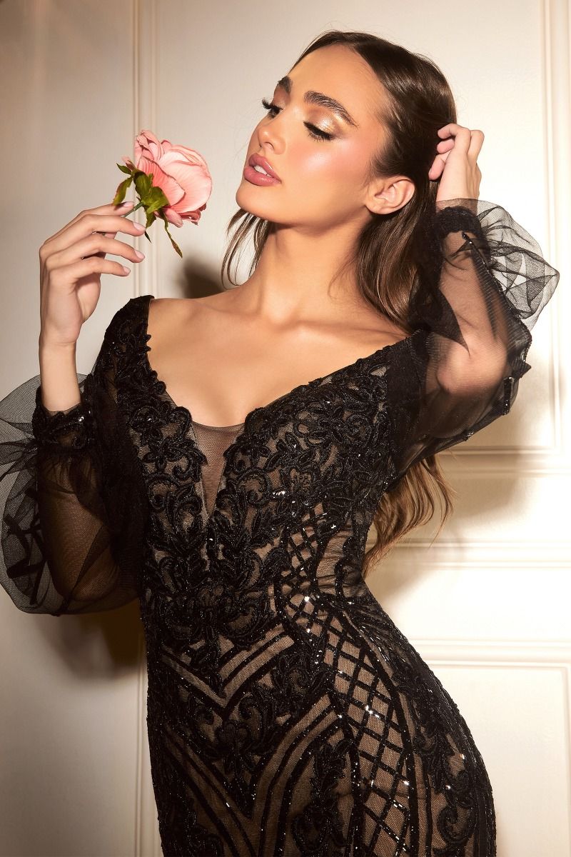 LONG SLEEVE MERMAID GOWN  CDCD864