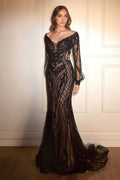 LONG SLEEVE MERMAID GOWN  CDCD864