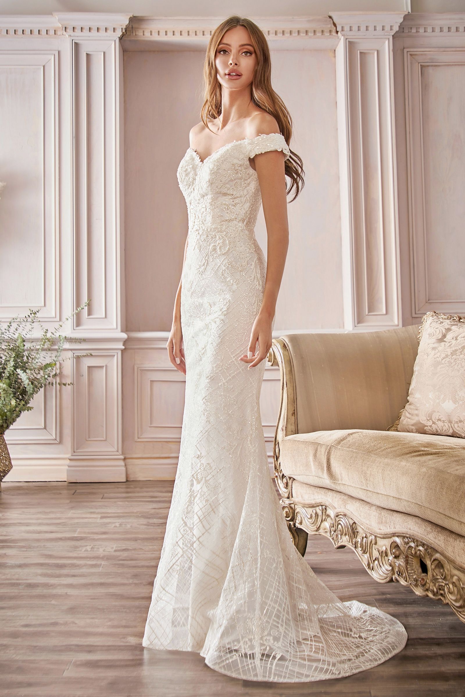 Off-the-shoulder Bridal Gown CDCD929