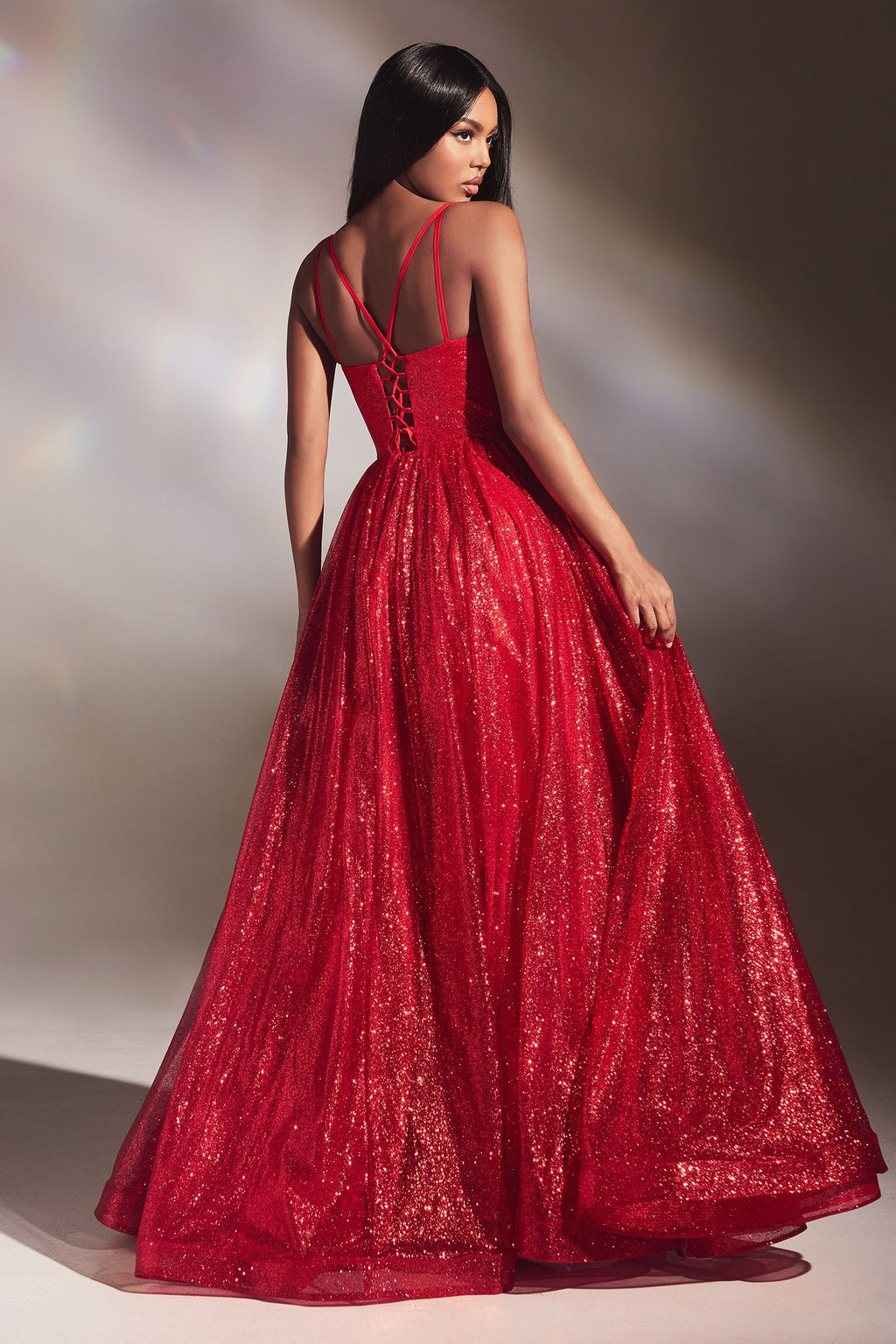 LAYERED GLITTER BALL GOWN CDCD996