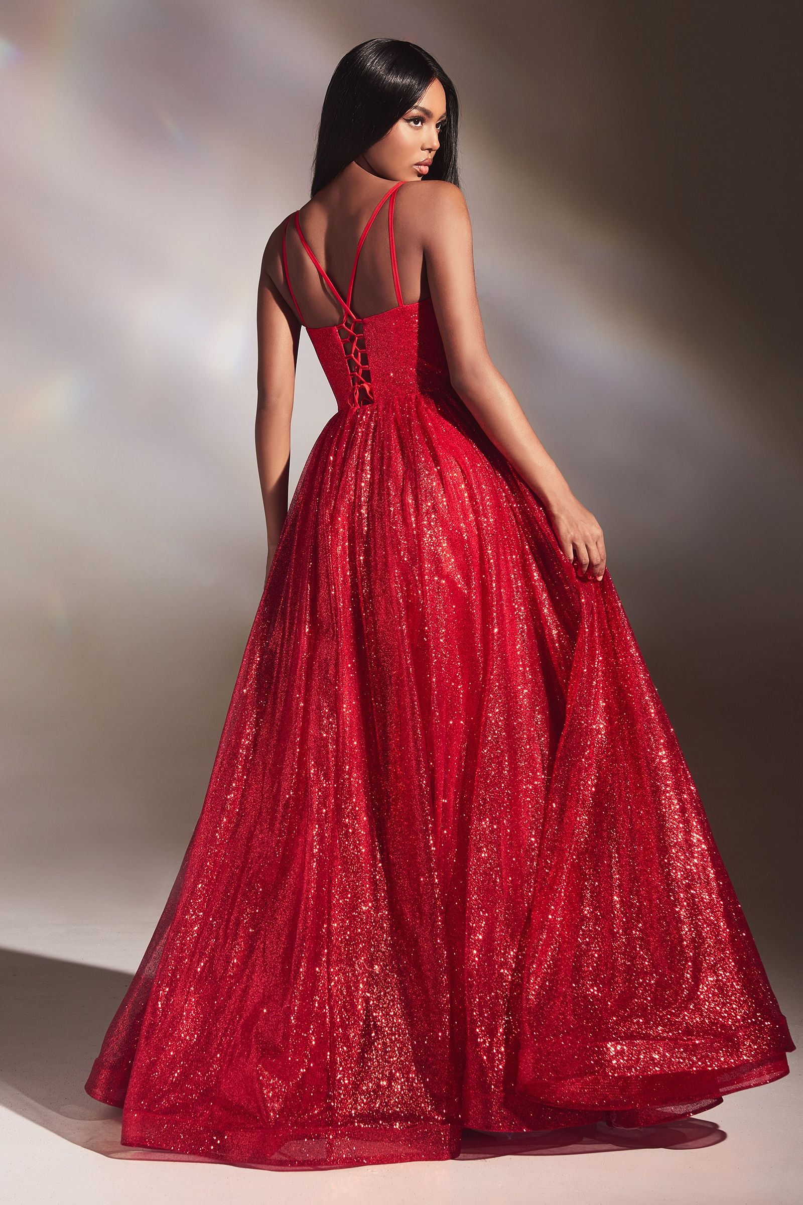 LAYERED GLITTER BALL GOWN CDCD996