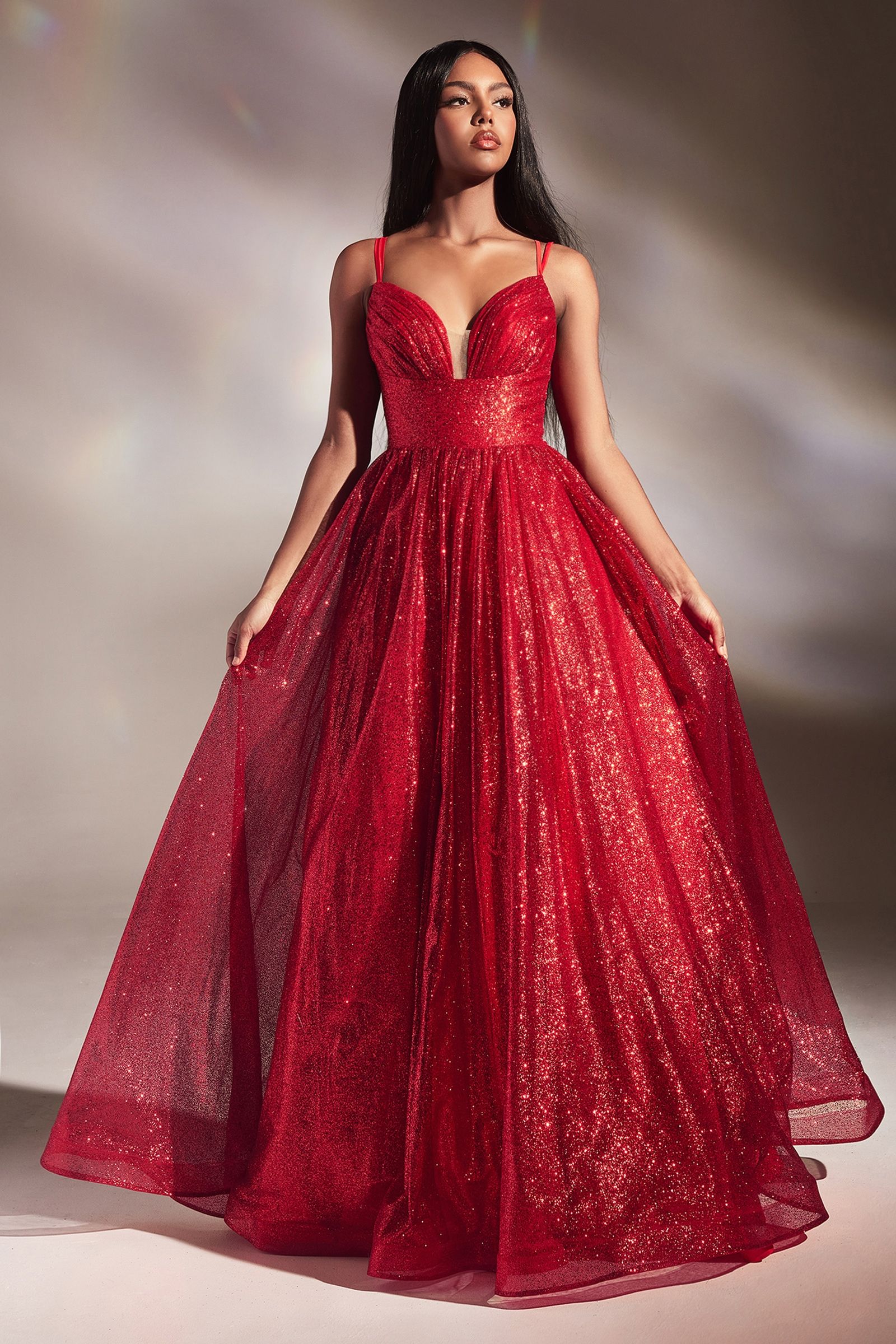 LAYERED GLITTER BALL GOWN CDCD996