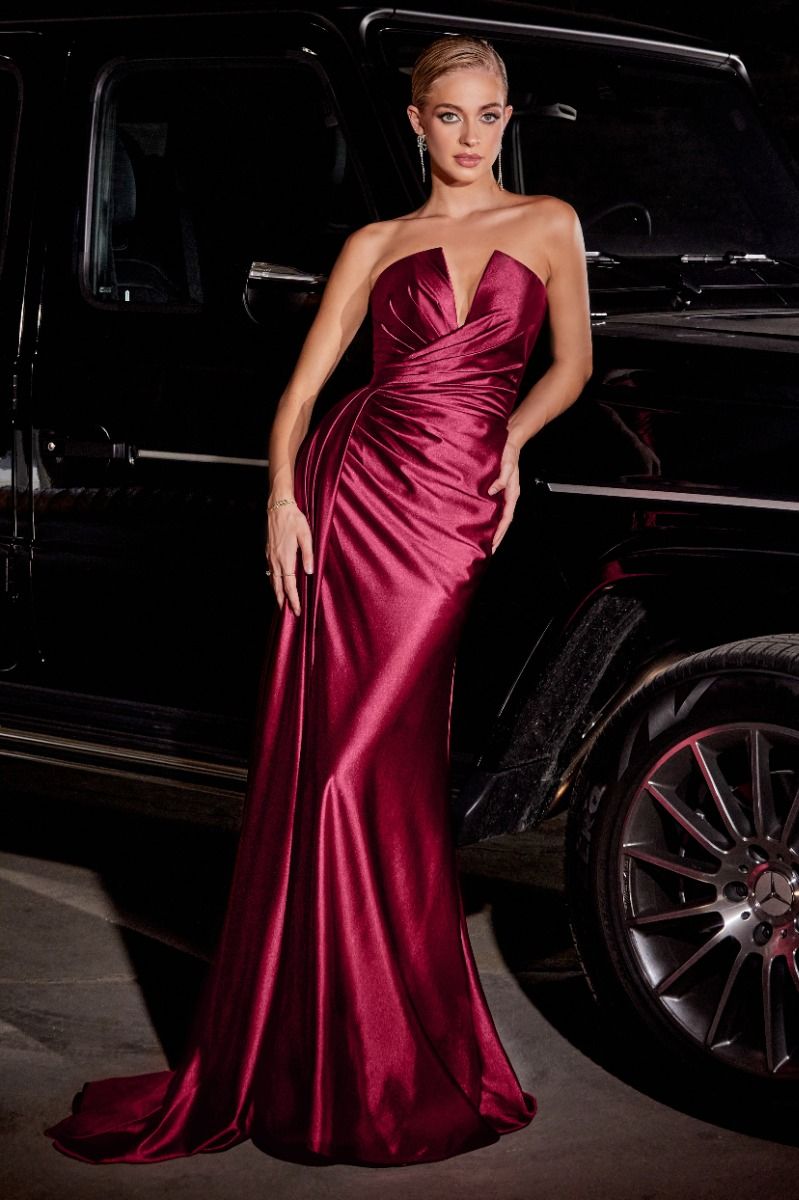 STRAPLESS SATIN DRESS CDCDS441