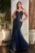 SEQUIN FLORAL PRINT MERMAID GOWN CDCDS488