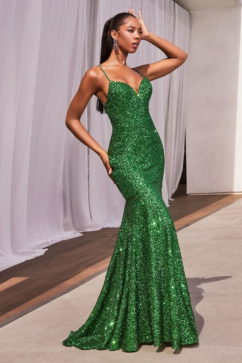 FITTED SEQUIN MERMAID GOWN CDCH066