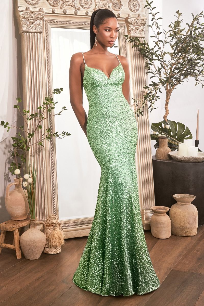 FITTED SEQUIN MERMAID GOWN CDCH066