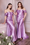 SATIN STRAPLESS FITTED GOWN CDCH163C