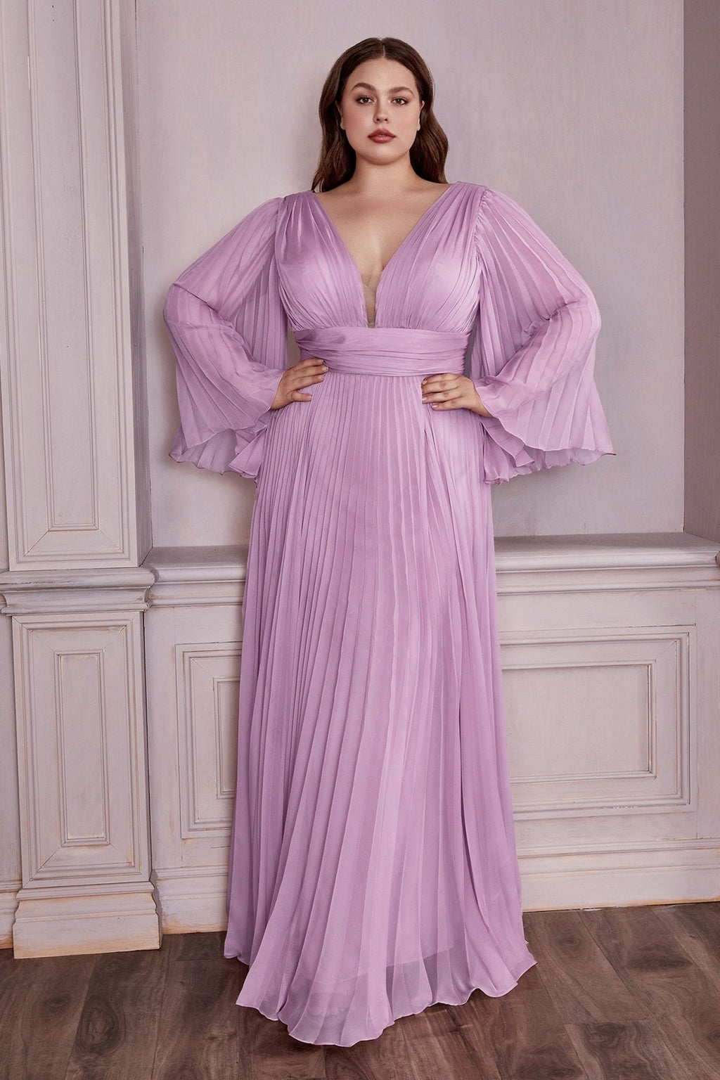 Chiffon Gown, Long Sleeve CDCD242C - PrimePick