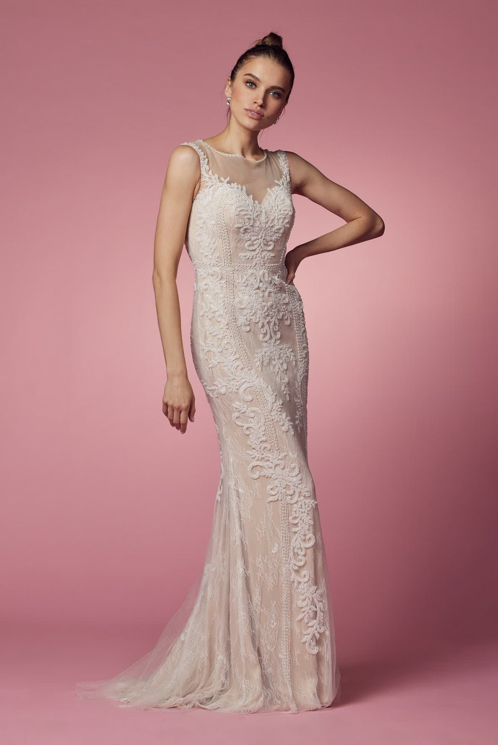 Embroidered Lace Mermaid Long Prom & Mother Of The Bride Dress NXE1006P - PrimePick